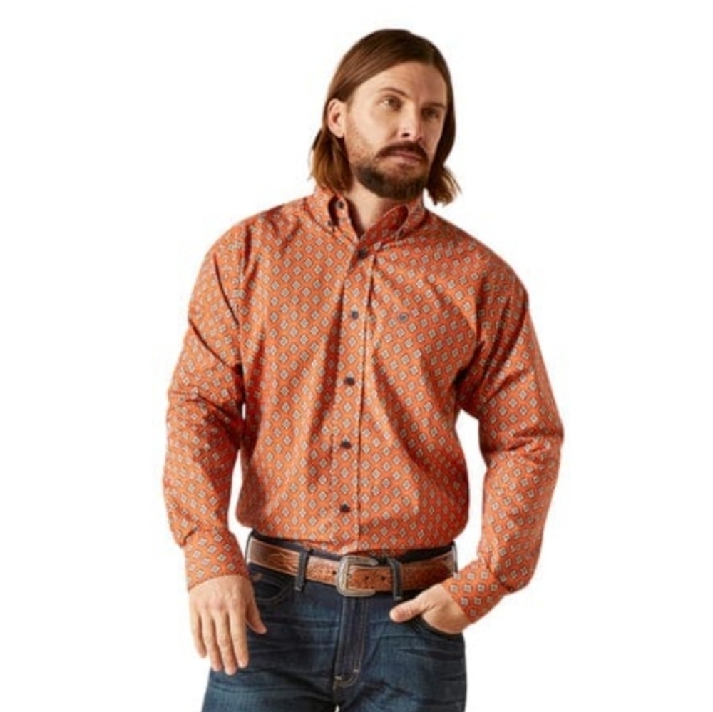 Ariat Men's Team Webster Classic Fit Shirt Rust Size XL NWOT